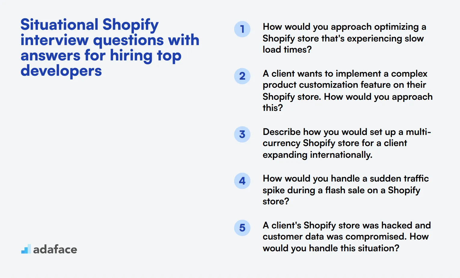 6 situational Shopify interview questions with answers for hiring top developers