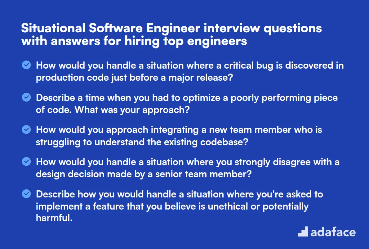 8 situational Software Engineer interview questions with answers for hiring top engineers
