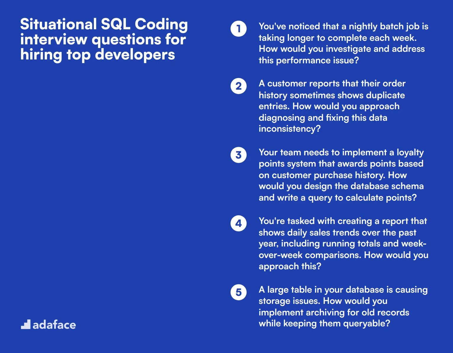 10 situational SQL Coding interview questions for hiring top developers