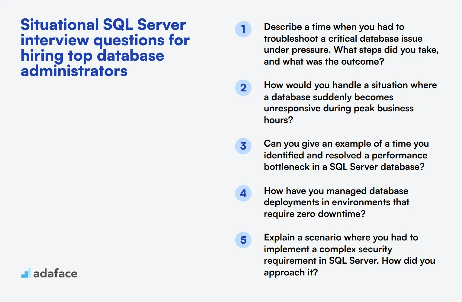 14 situational SQL Server interview questions for hiring top database administrators