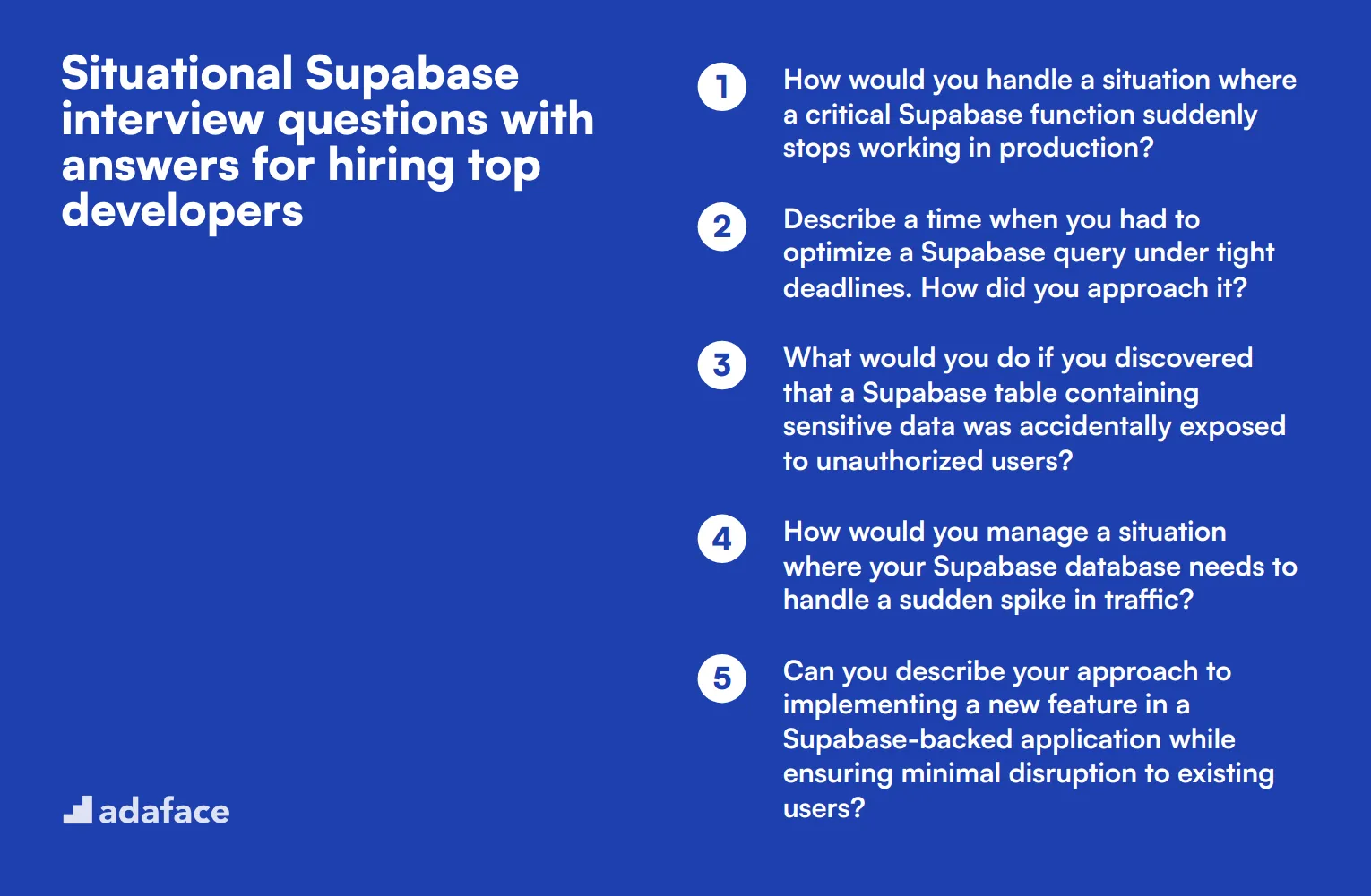 8 situational Supabase interview questions with answers for hiring top developers