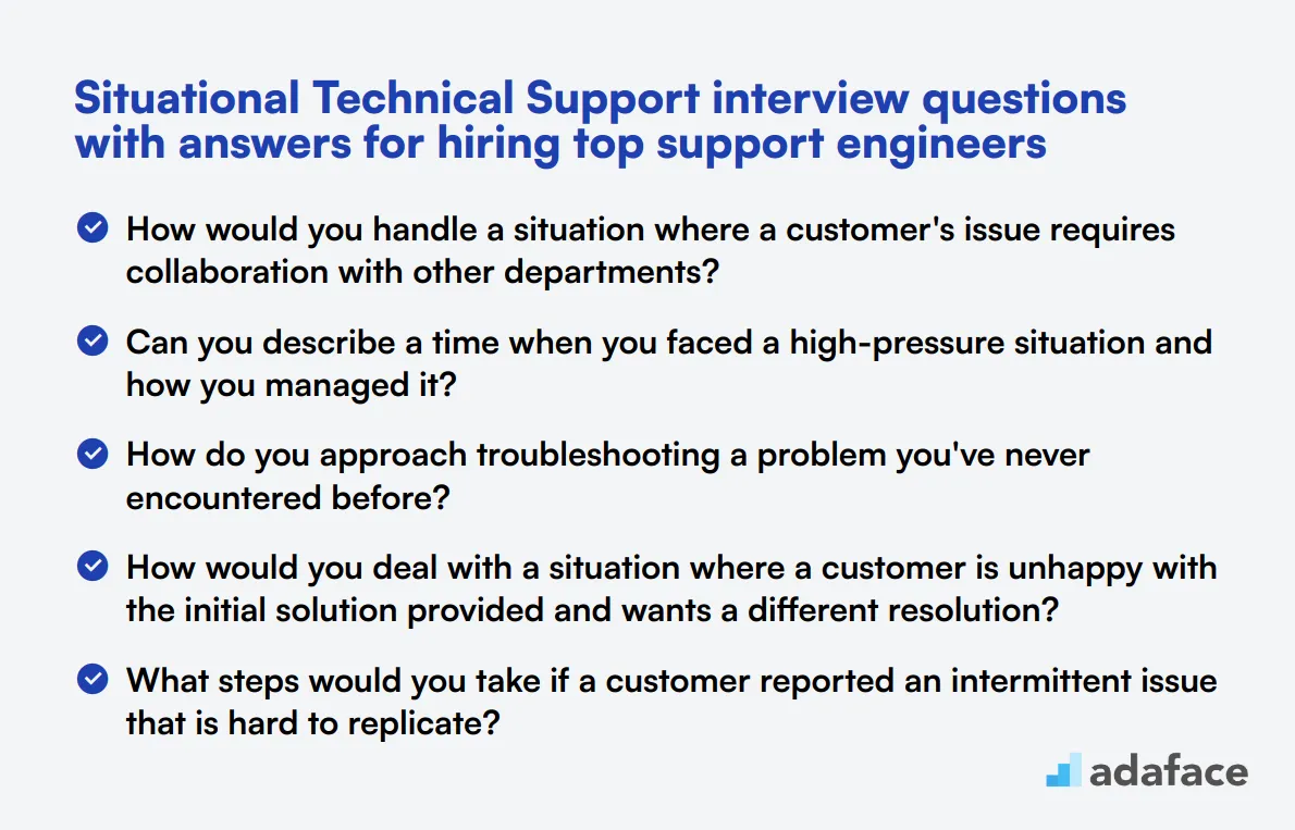 9 situational Technical Support interview questions with answers for hiring top support engineers