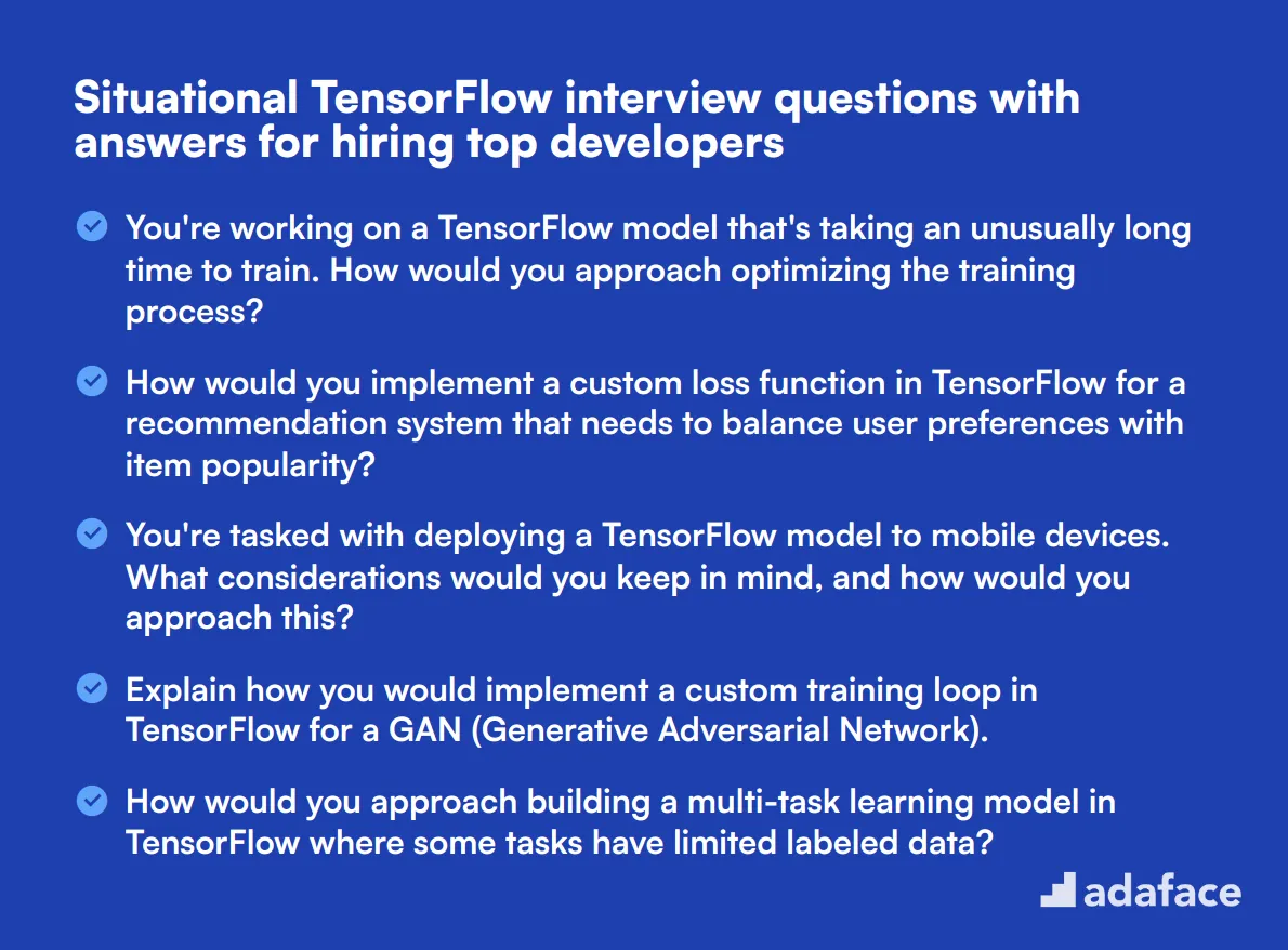 7 situational TensorFlow interview questions with answers for hiring top developers