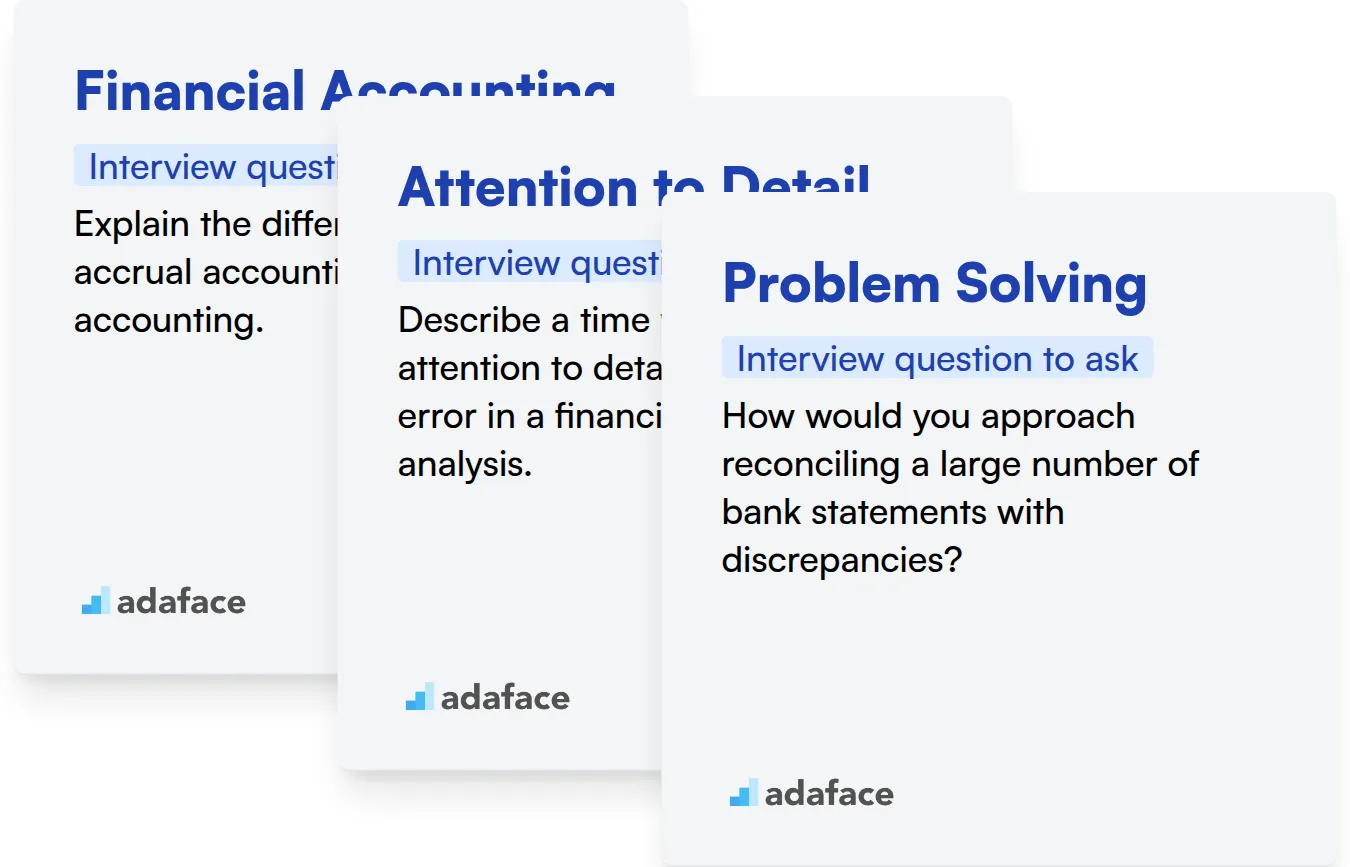 Which Accounting skills should you evaluate during the interview phase?