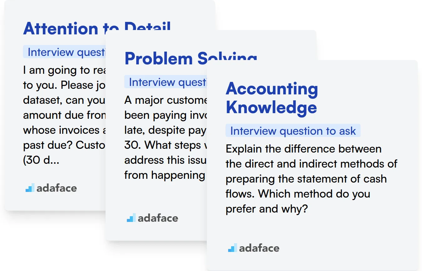 Which Accounts Receivable skills should you evaluate during the interview phase?