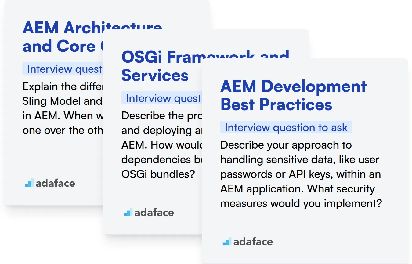 Which AEM skills should you evaluate during the interview phase?