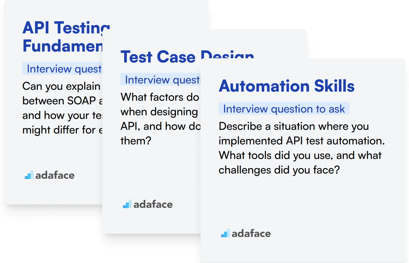 Which API Testing skills should you evaluate during the interview phase?