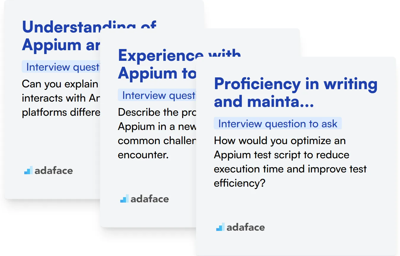 Which Appium skills should you evaluate during the interview phase?