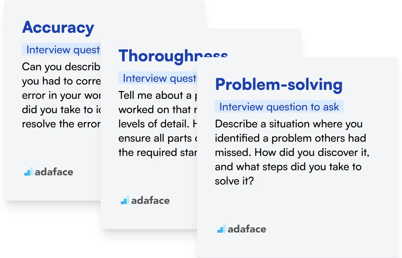 Which Attention to Detail skills should you evaluate during the interview phase?