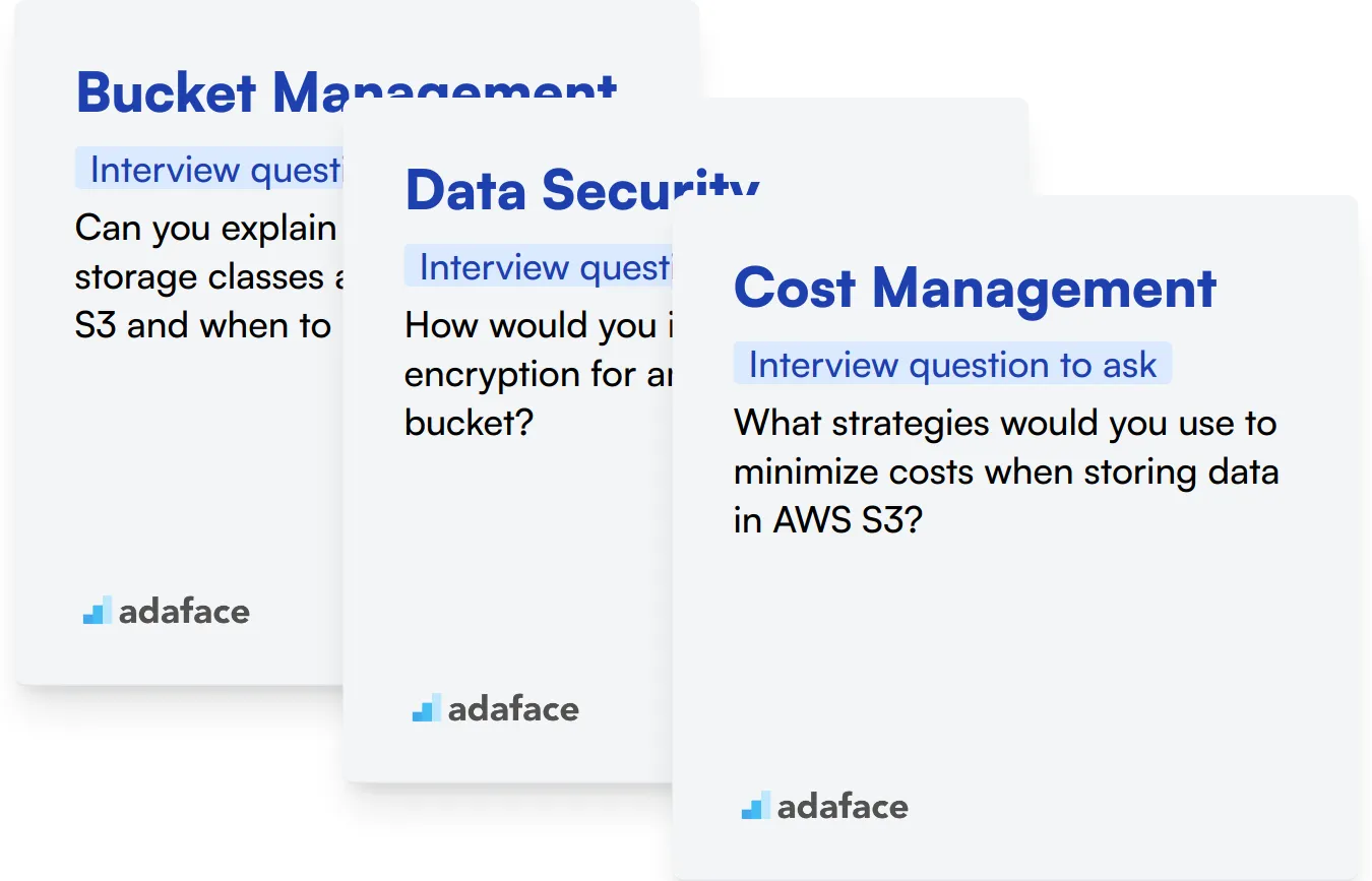 Which AWS S3 skills should you evaluate during the interview phase?