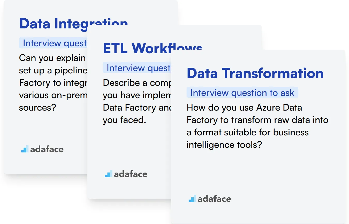 Which Azure Data Factory skills should you evaluate during the interview phase?