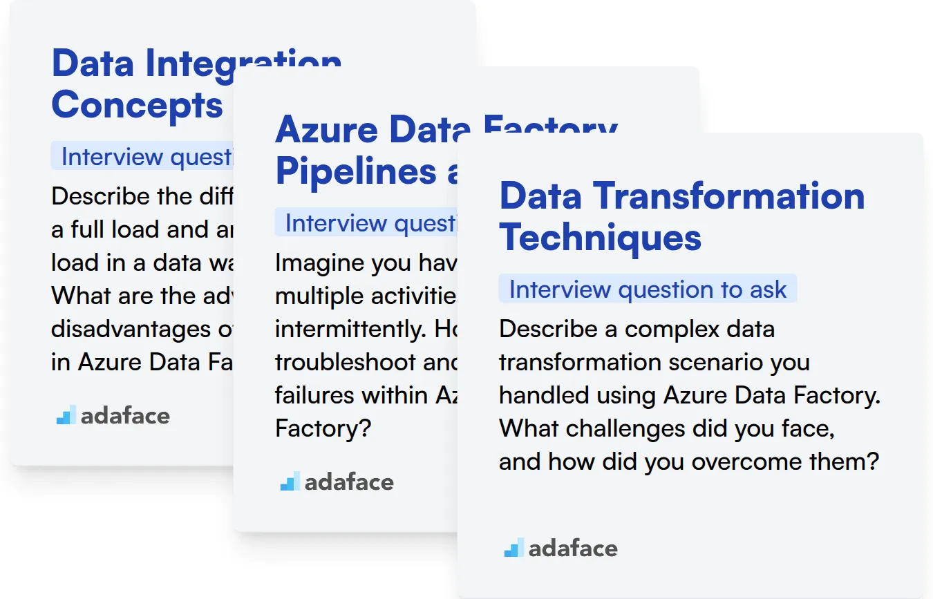 Which Azure Data Factory skills should you evaluate during the interview phase?
