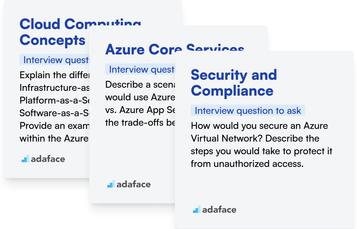 Which Azure skills should you evaluate during the interview phase?