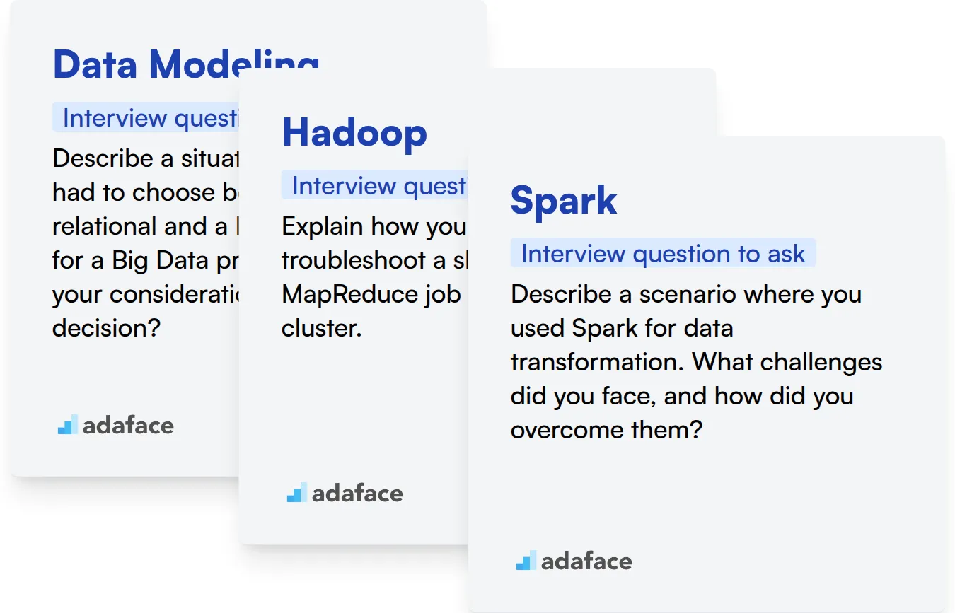 Which Big Data skills should you evaluate during the interview phase?