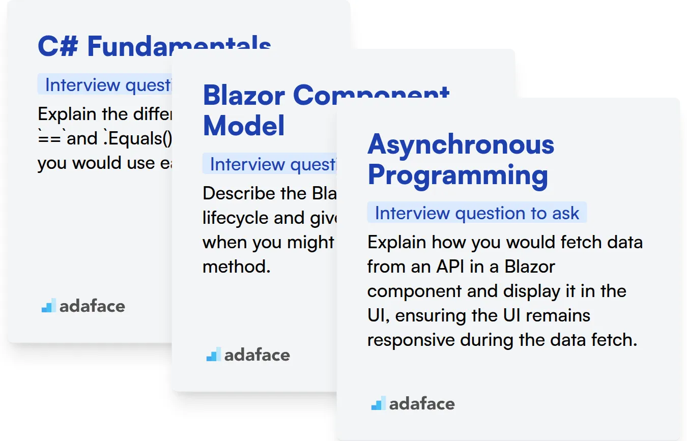 Which Blazor skills should you evaluate during the interview phase?