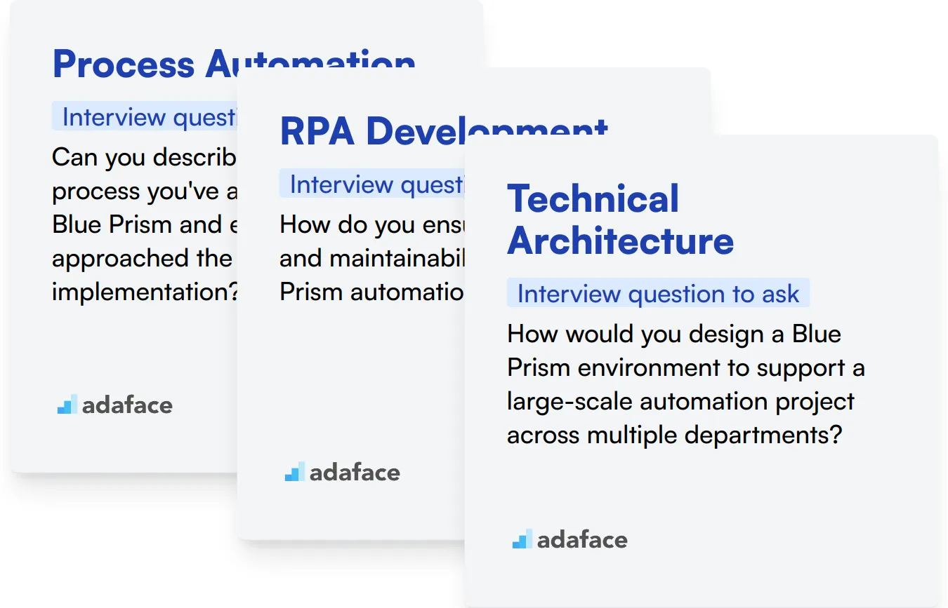 Which Blue Prism skills should you evaluate during the interview phase?