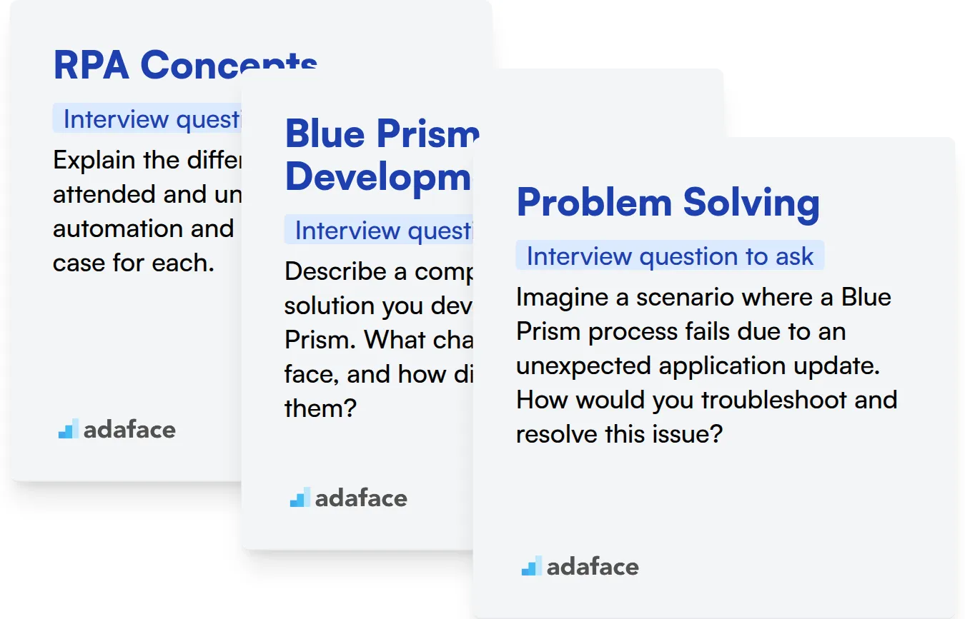 Which Blue Prism skills should you evaluate during the interview phase?