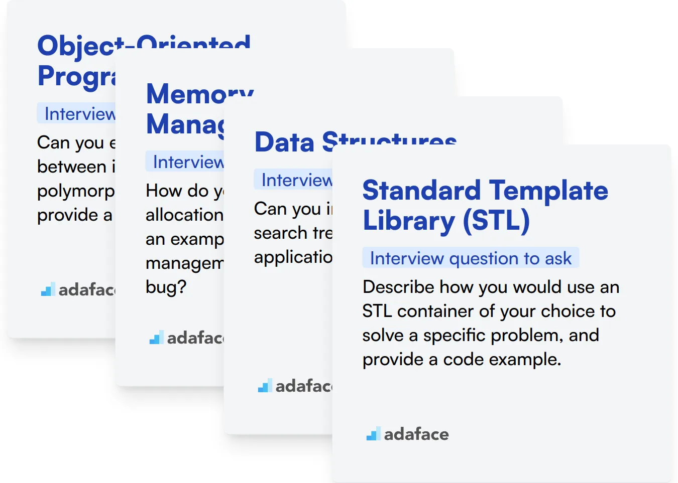 Which C++ skills should you evaluate during the interview phase?