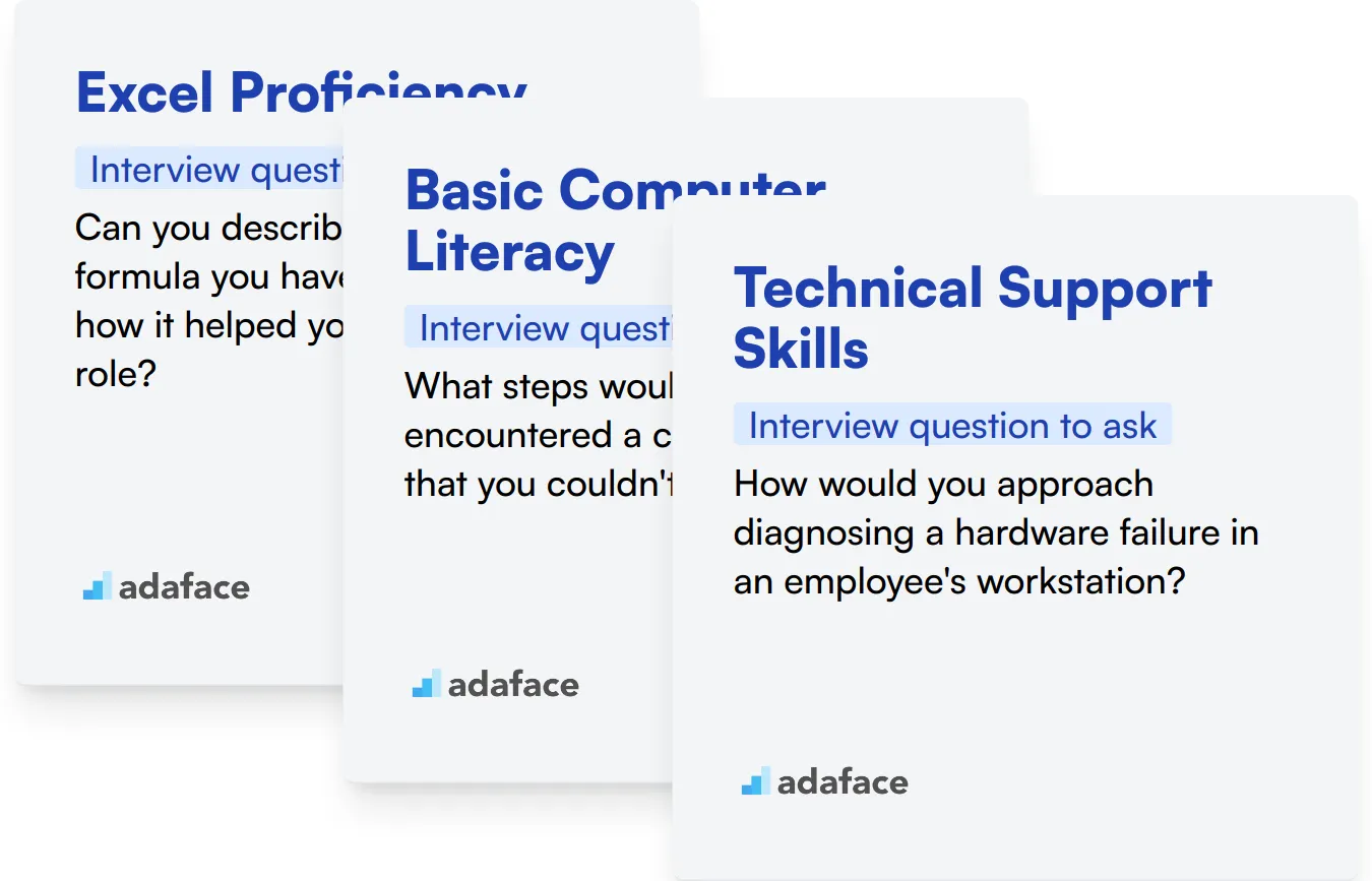 Which Computer Skills skills should you evaluate during the interview phase?