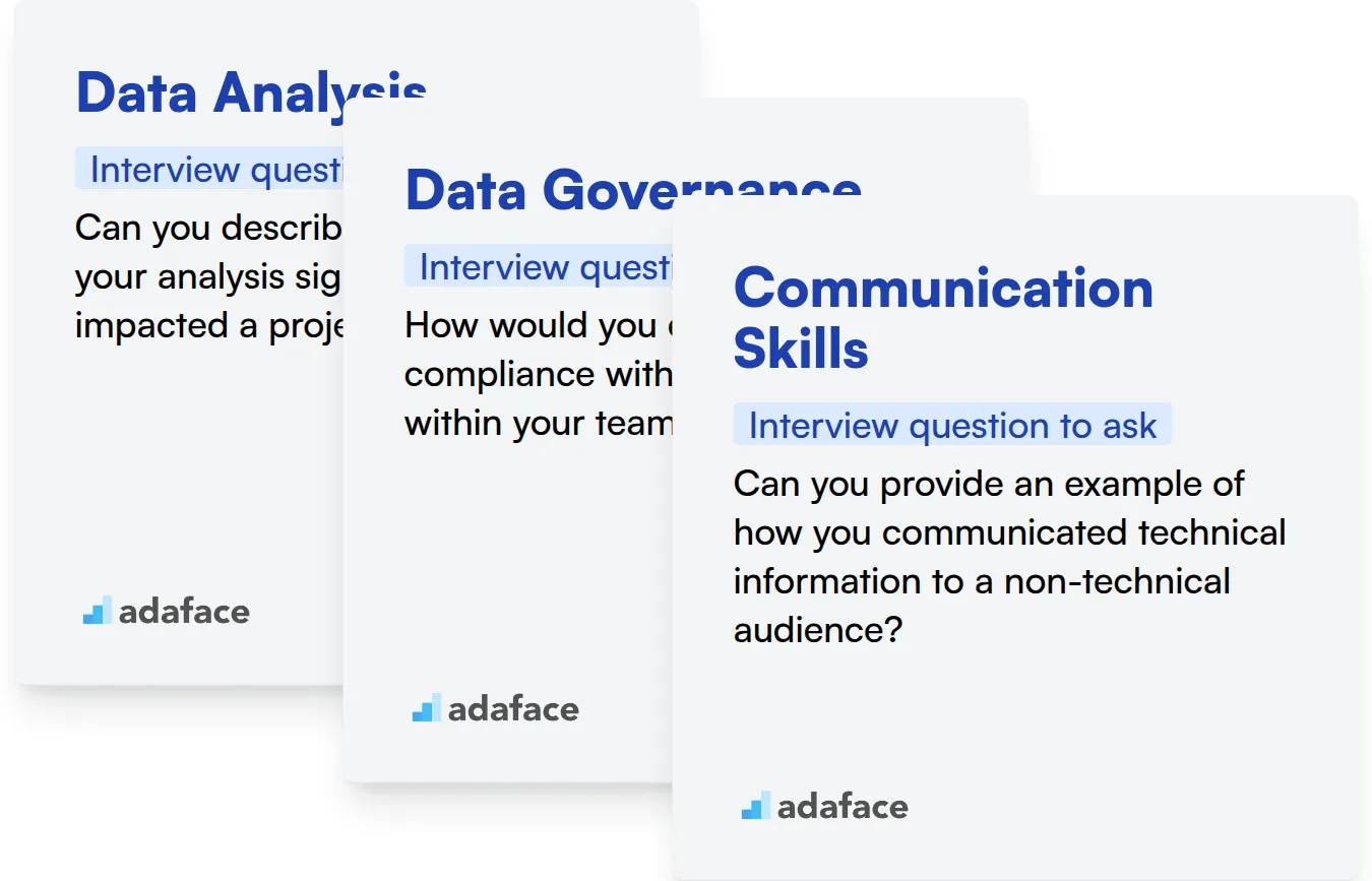 Which Data Manager skills should you evaluate during the interview phase?