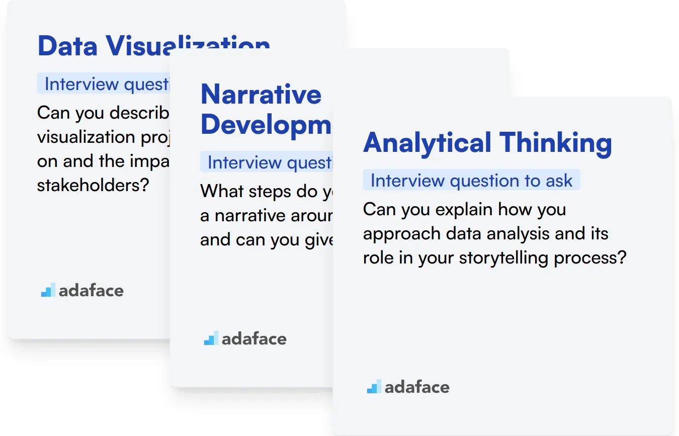 Which Data Storytelling skills should you evaluate during the interview phase?