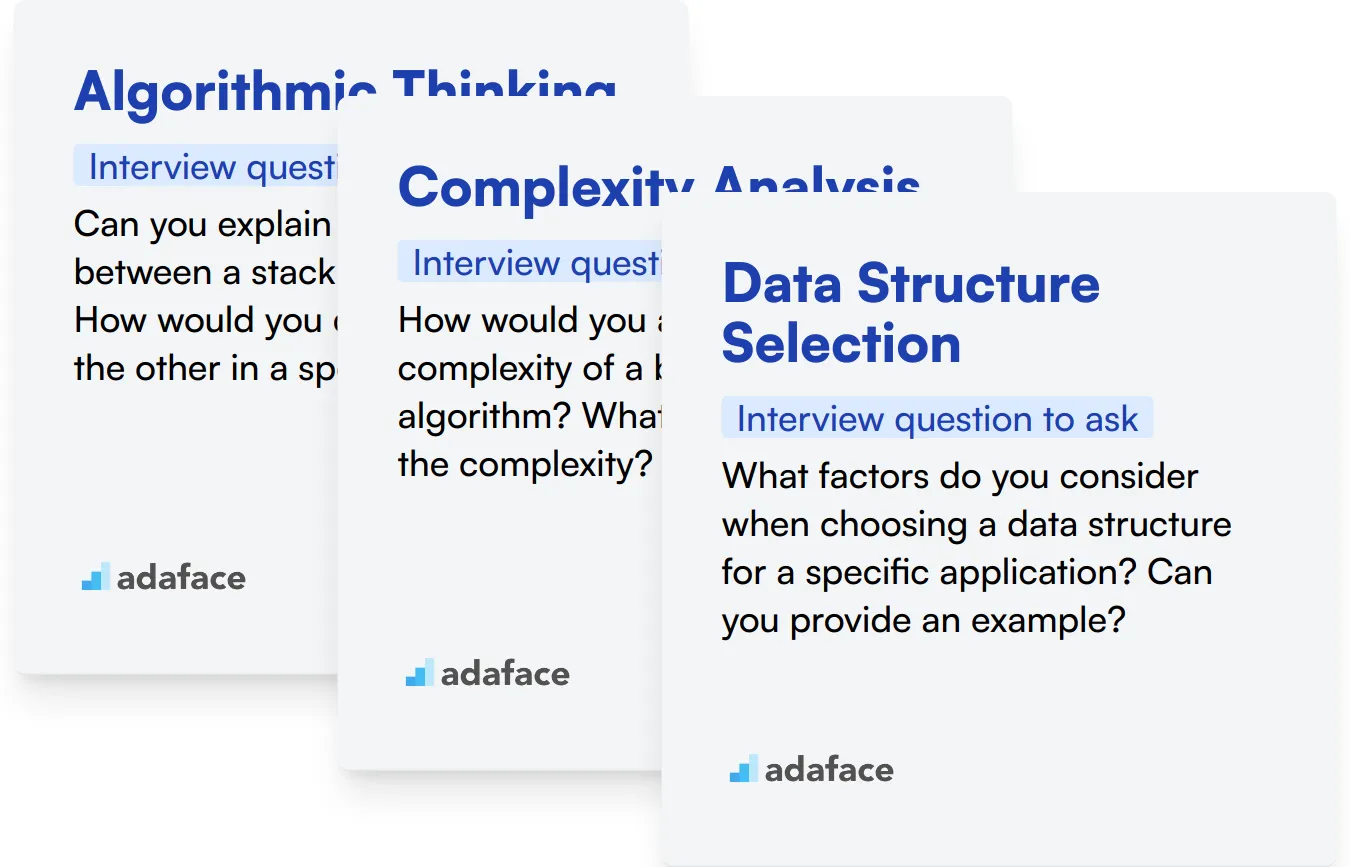 Which Data Structures skills should you evaluate during the interview phase?