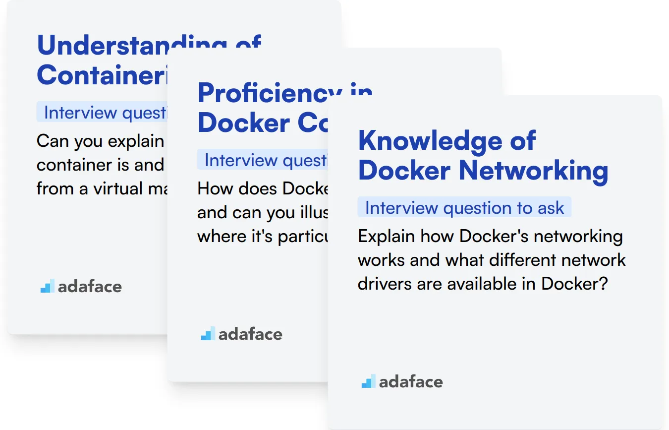 Which Docker skills should you evaluate during the interview phase?