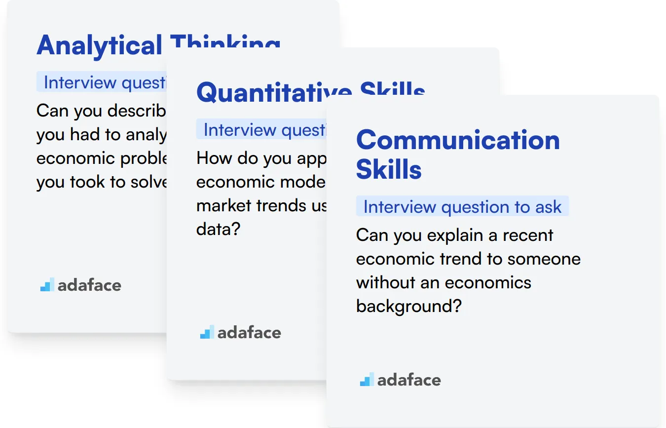 Which Economics skills should you evaluate during the interview phase?