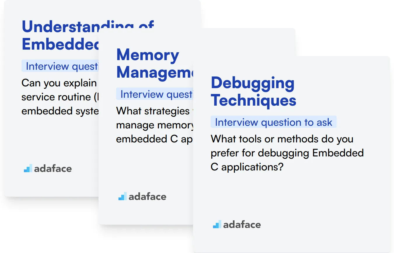 Which Embedded C skills should you evaluate during the interview phase?