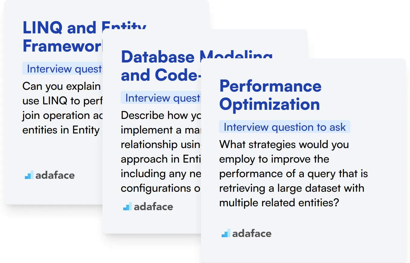 Which Entity Framework skills should you evaluate during the interview phase?