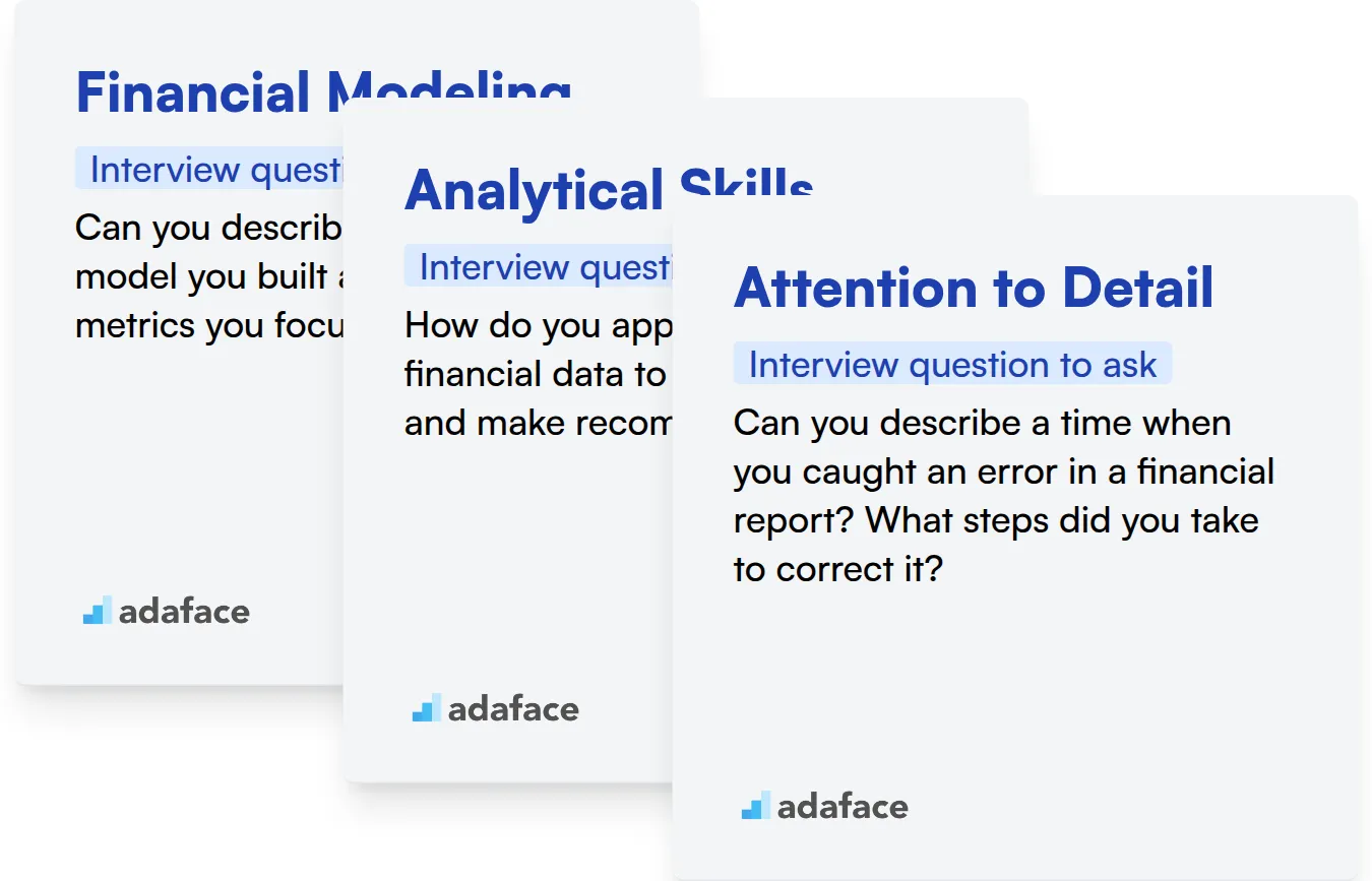 Which Financial Analyst skills should you evaluate during the interview phase?
