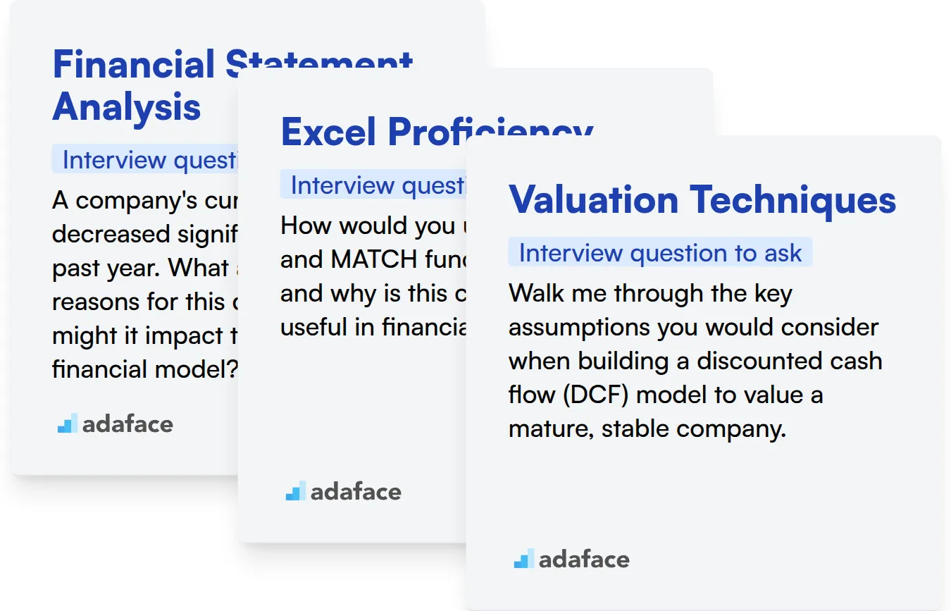 Which Financial Modeling skills should you evaluate during the interview phase?