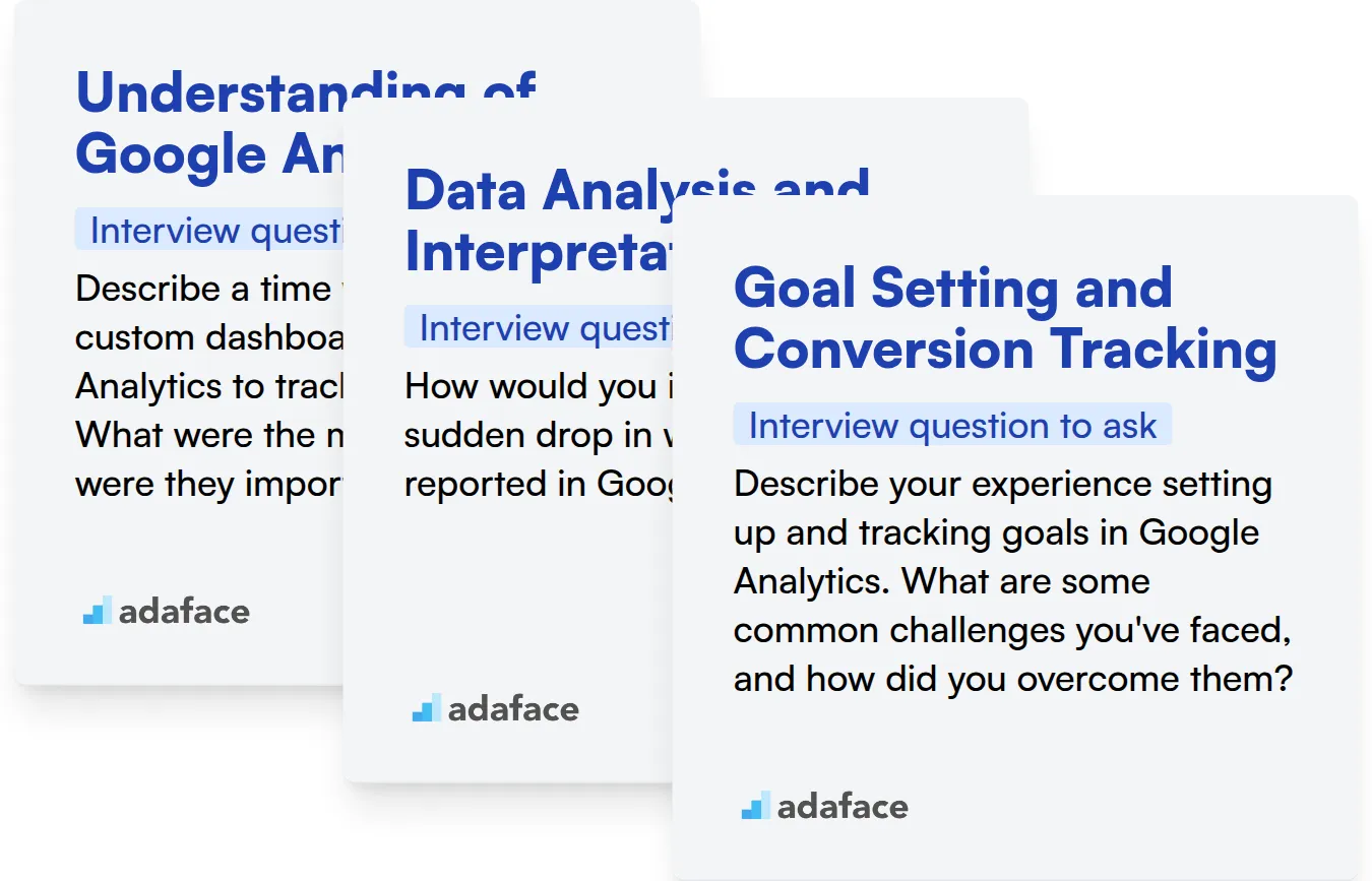 Which Google Analytics skills should you evaluate during the interview phase?
