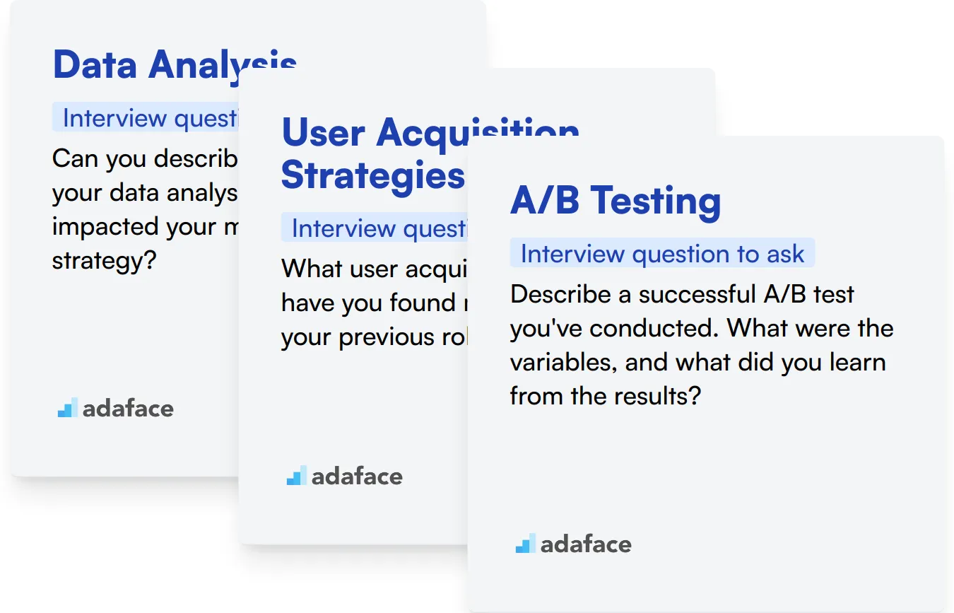 Which Growth Marketing skills should you evaluate during the interview phase?