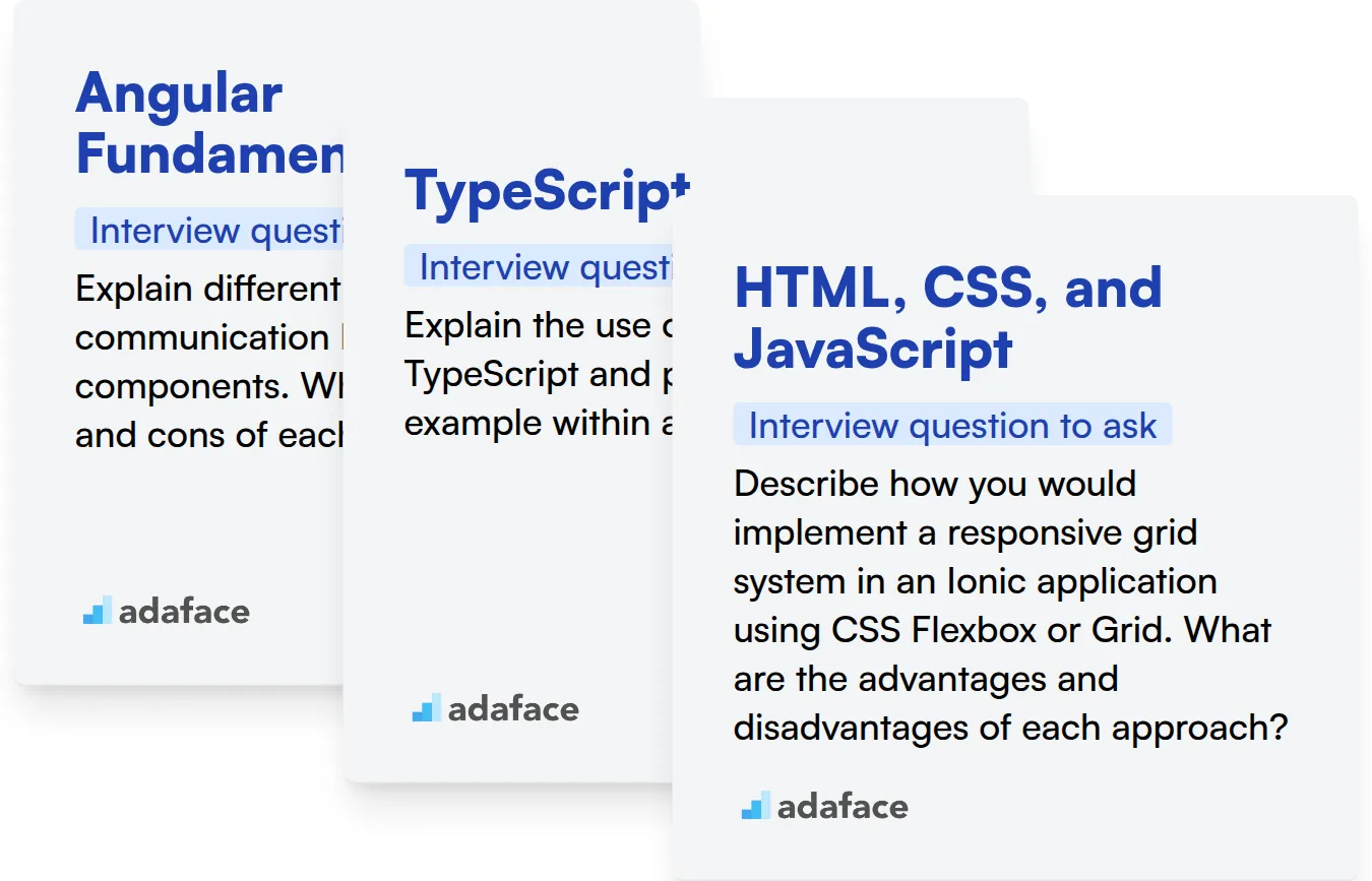 Which Ionic skills should you evaluate during the interview phase?
