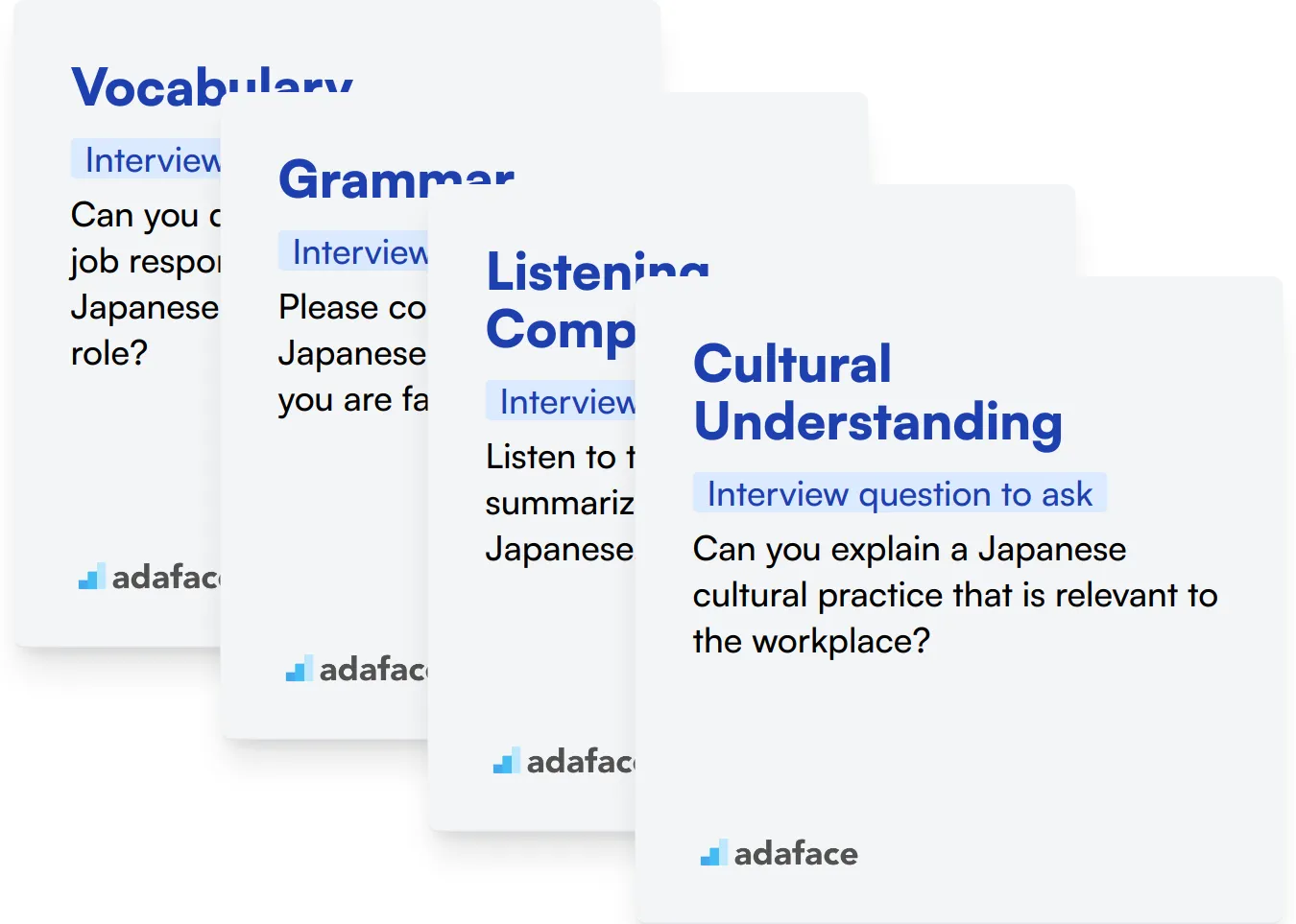 Which Japanese Proficiency skills should you evaluate during the interview phase?