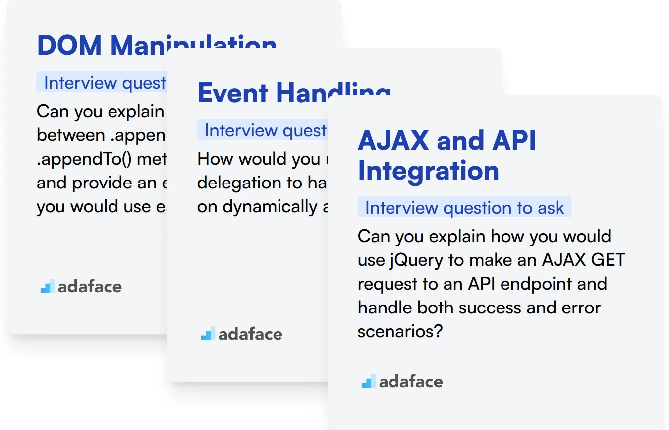 Which jQuery skills should you evaluate during the interview phase?