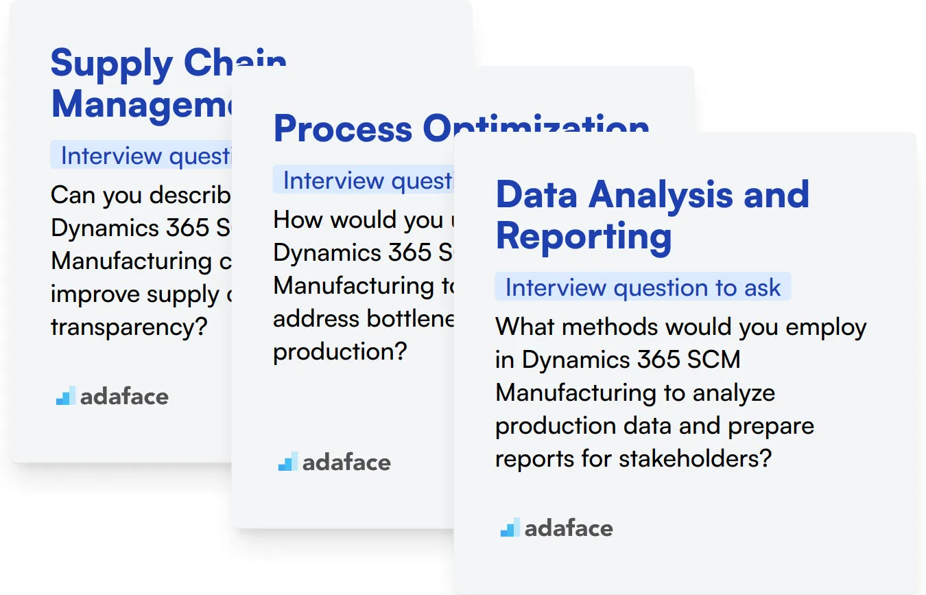 Which Microsoft Dynamics 365 SCM Manufacturing skills should you evaluate during the interview phase?