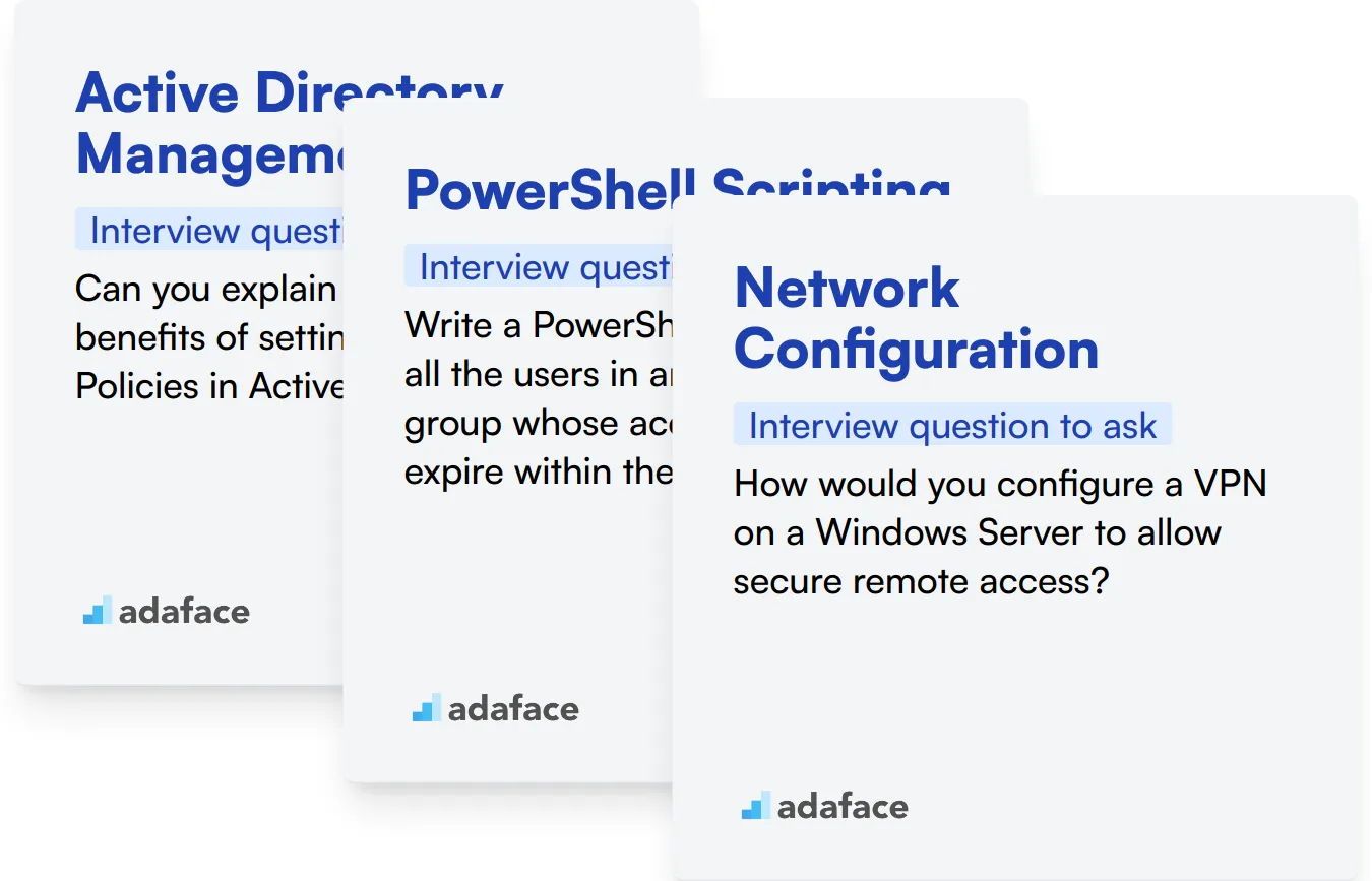 Which Microsoft Windows Skills skills should you evaluate during the interview phase?