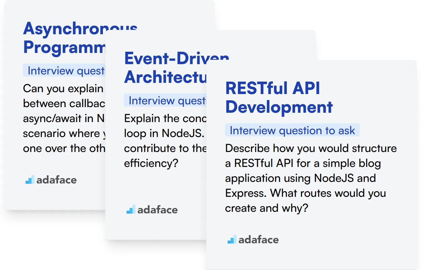 Which NodeJS skills should you evaluate during the interview phase?