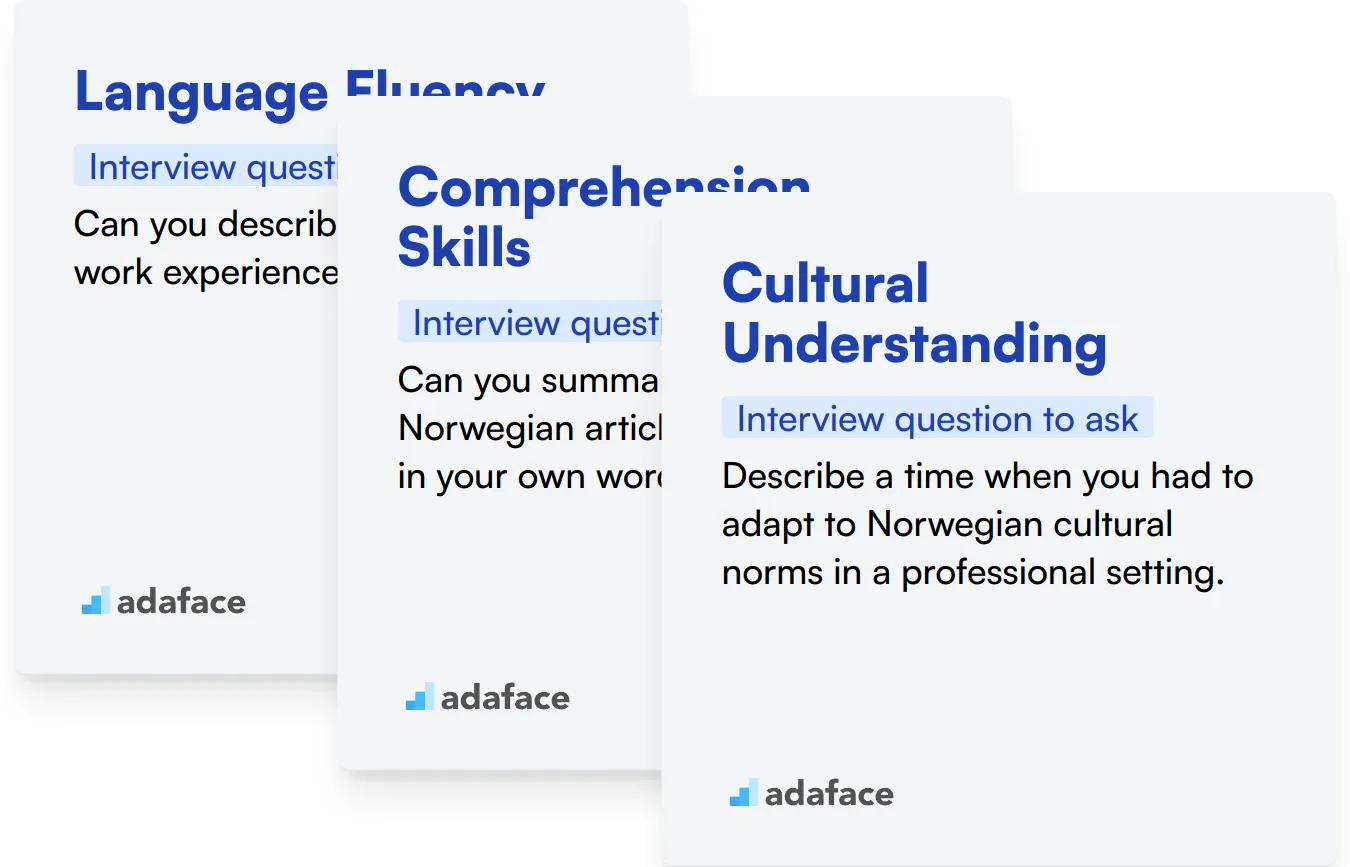 Which Norwegian Proficiency skills should you evaluate during the interview phase?