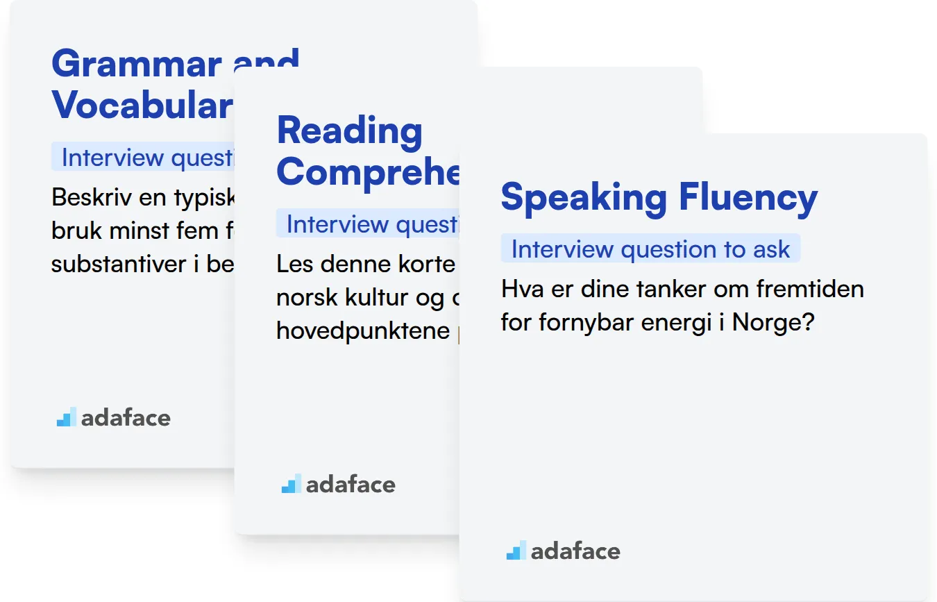 Which Norwegian Proficiency skills should you evaluate during the interview phase?