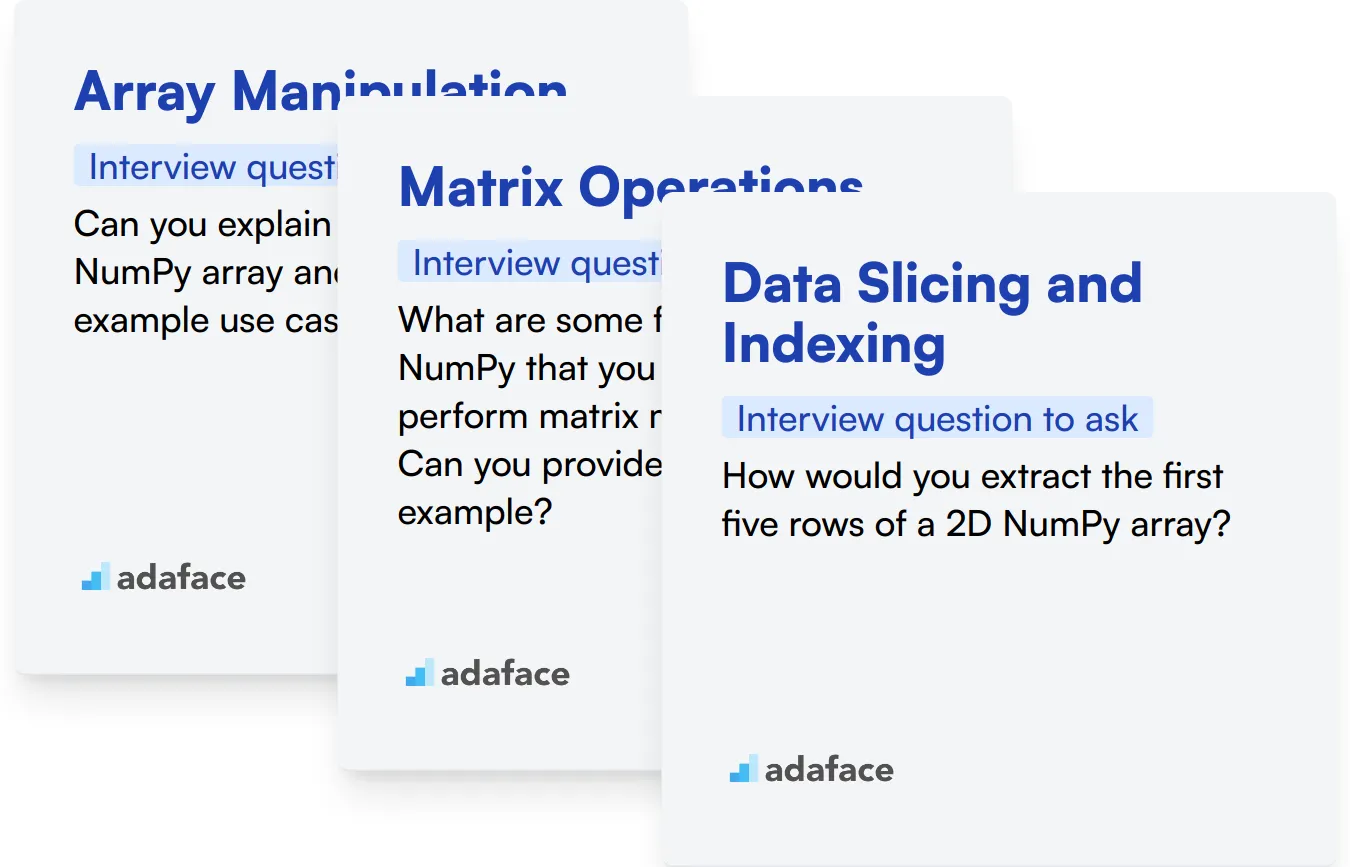 Which NumPy skills should you evaluate during the interview phase?