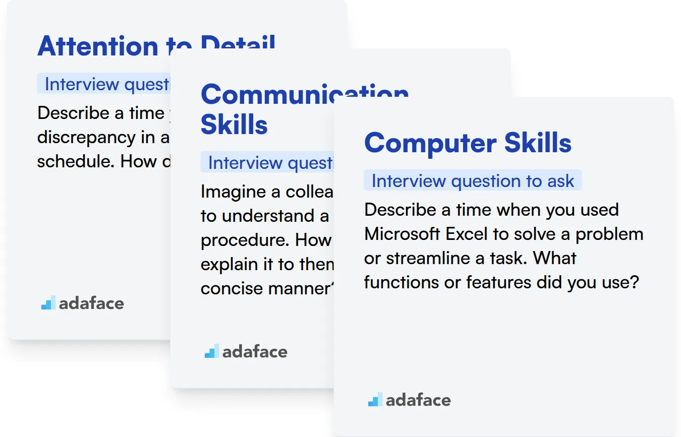 Which Office Assistant skills should you evaluate during the interview phase?