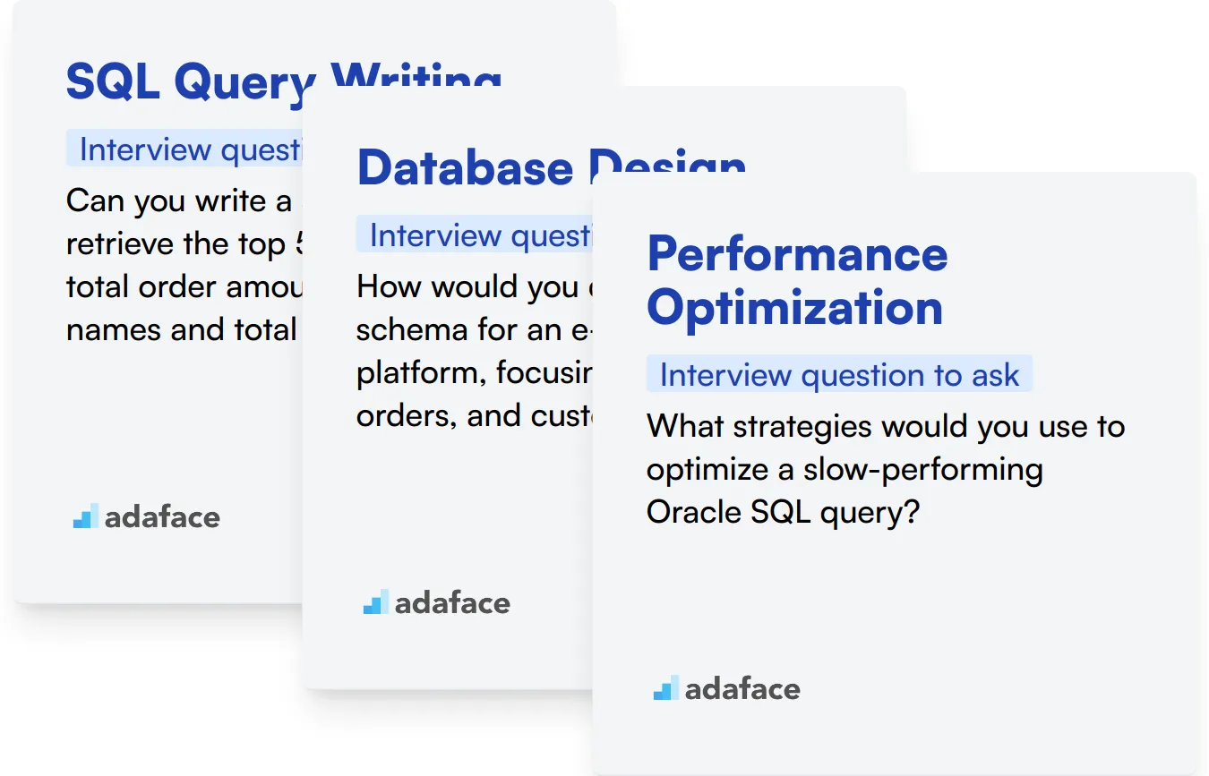 Which Oracle SQL skills should you evaluate during the interview phase?