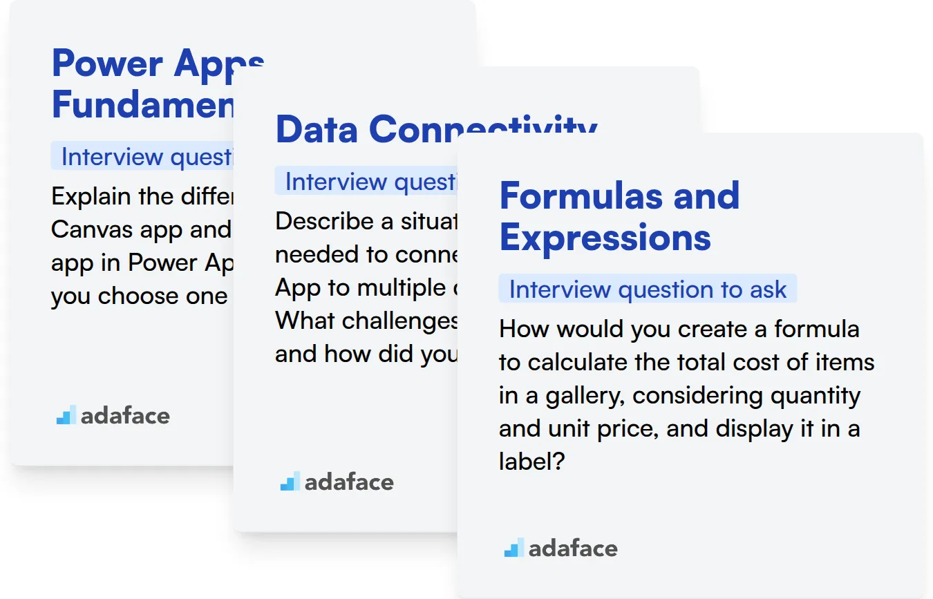 Which Power Apps skills should you evaluate during the interview phase?