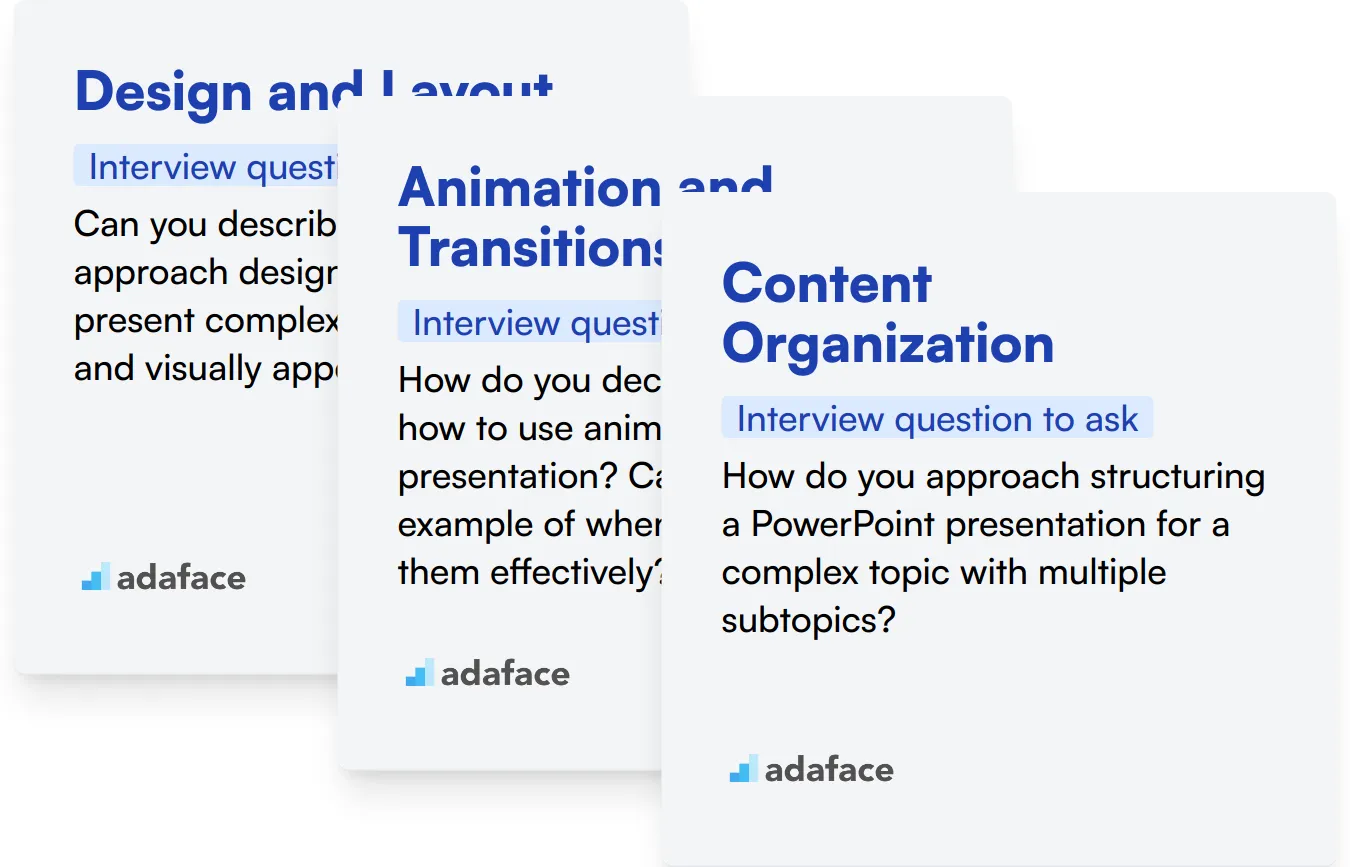 Which PowerPoint skills should you evaluate during the interview phase?