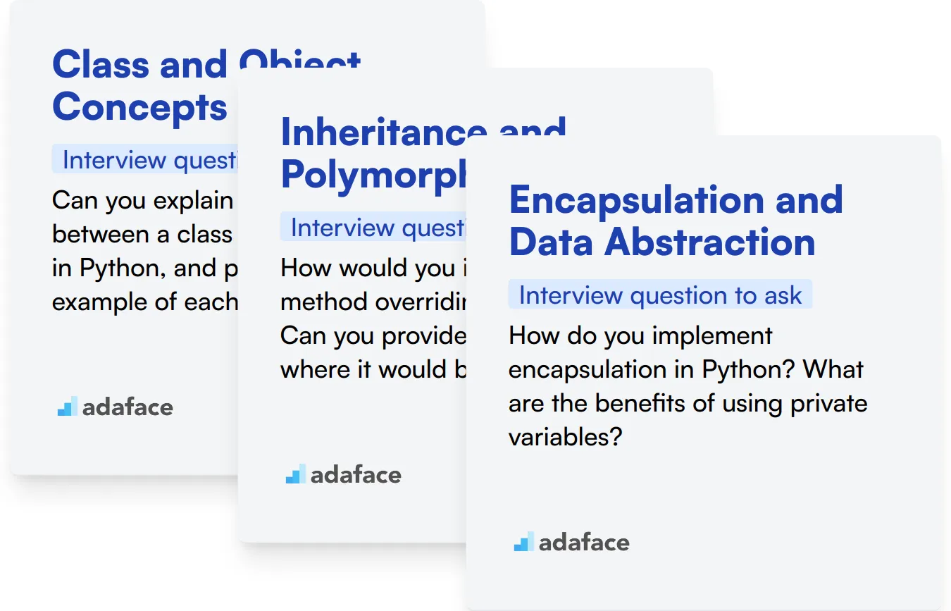 Which Python OOPs skills should you evaluate during the interview phase?