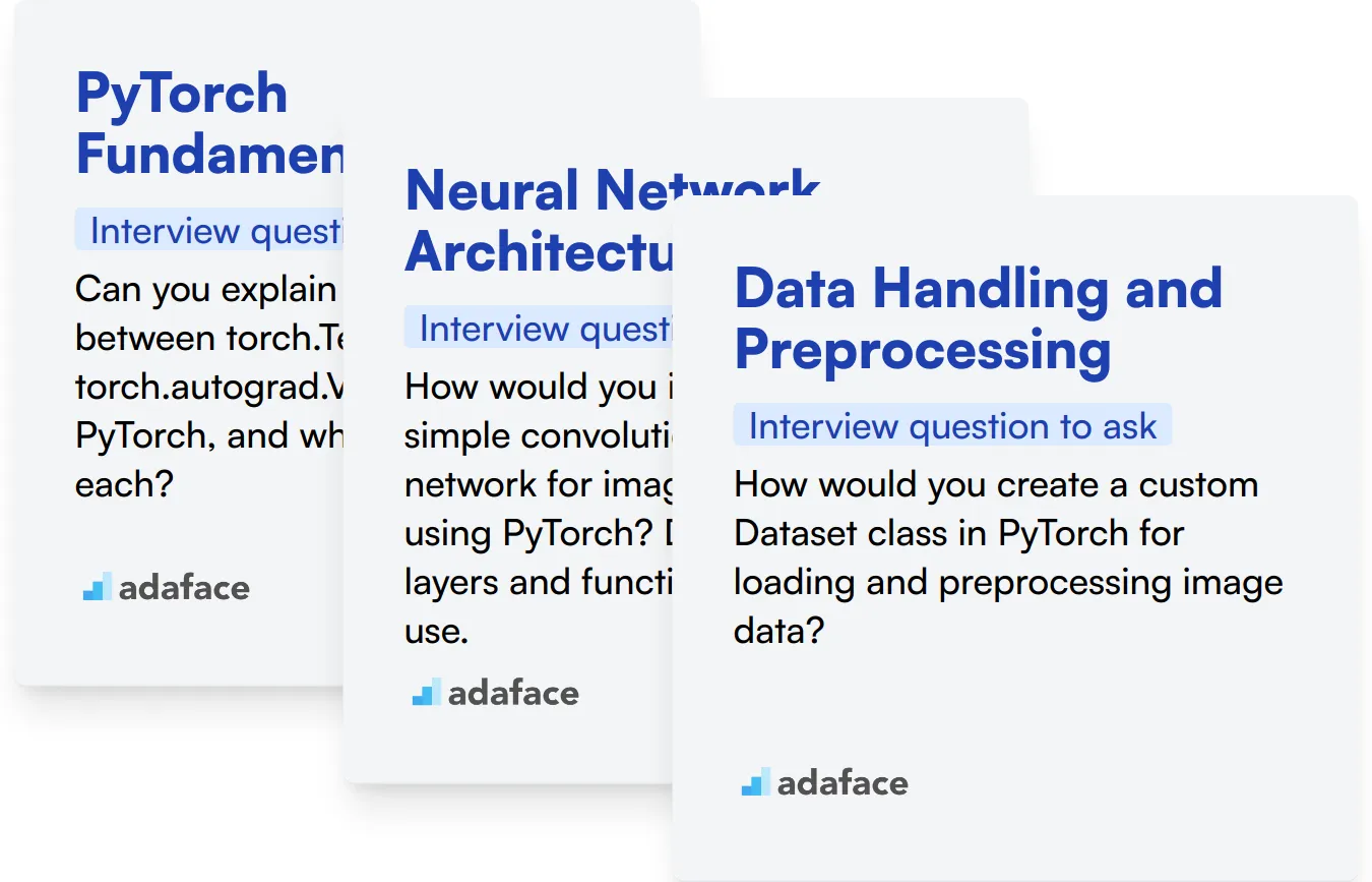 Which PyTorch skills should you evaluate during the interview phase?