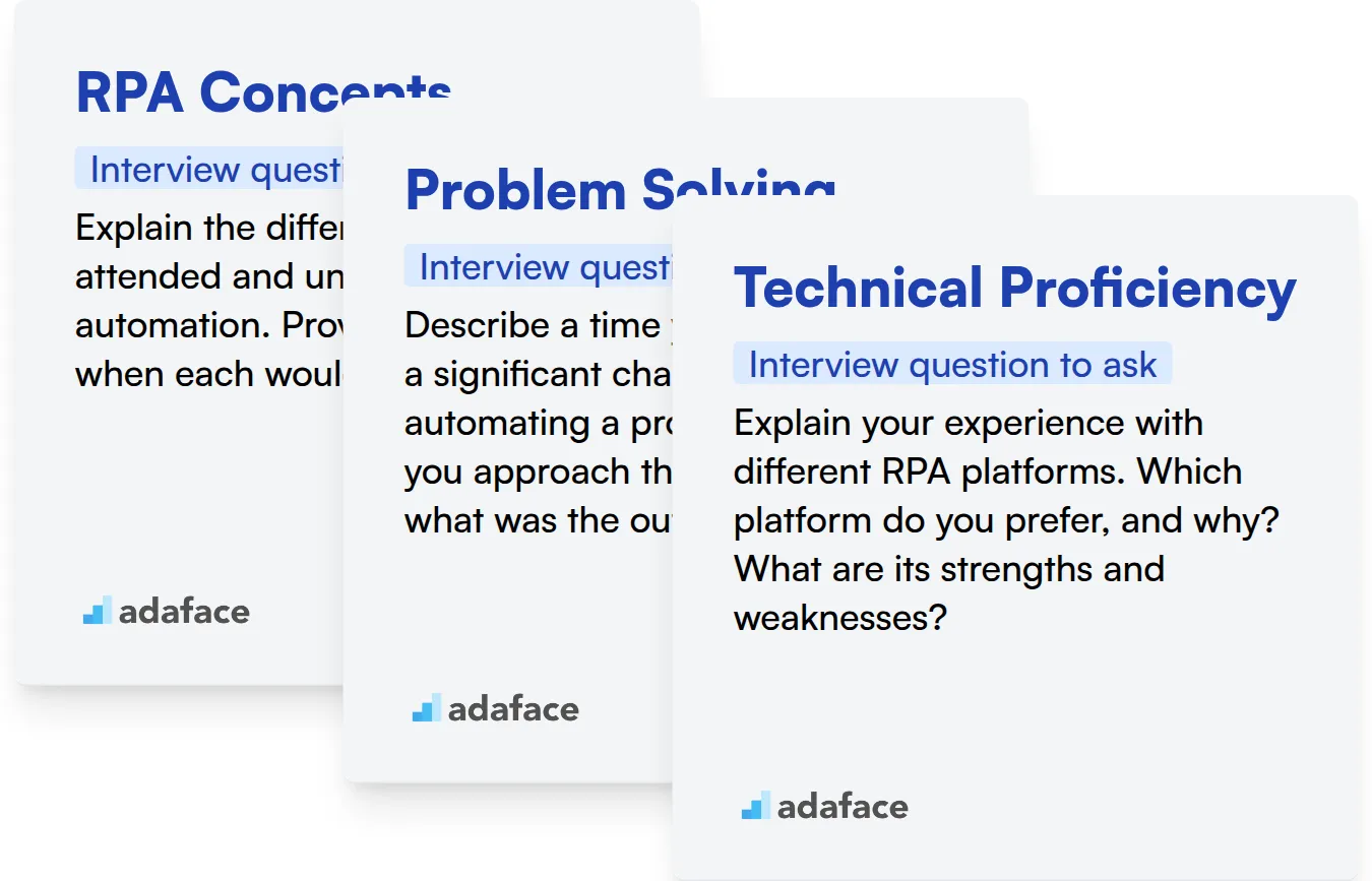 Which Robotic Process Automation (RPA) skills should you evaluate during the interview phase?